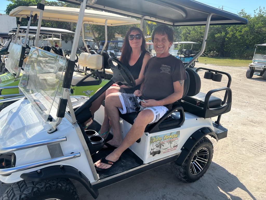 golf cart with customer