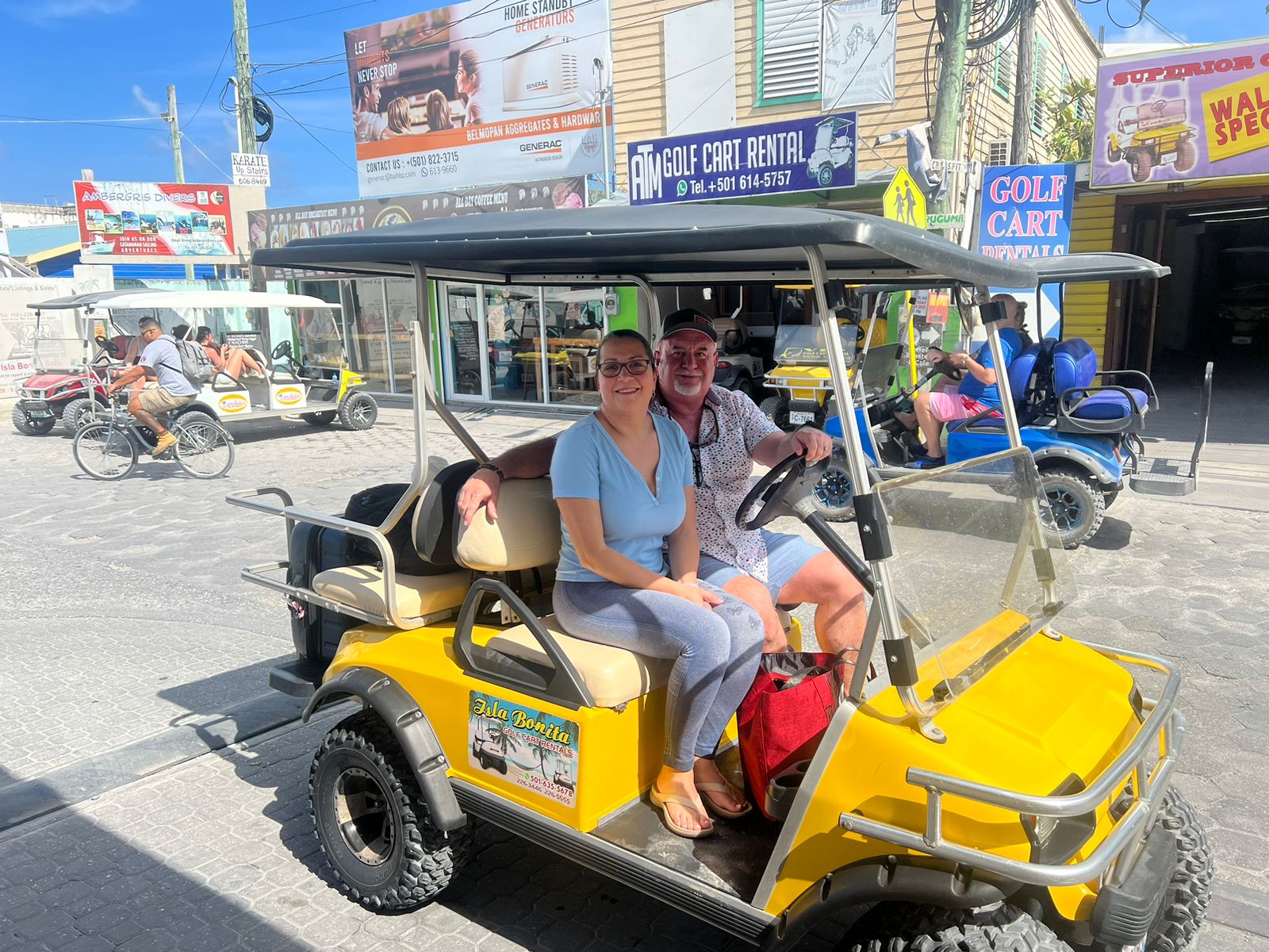 golf cart with customer